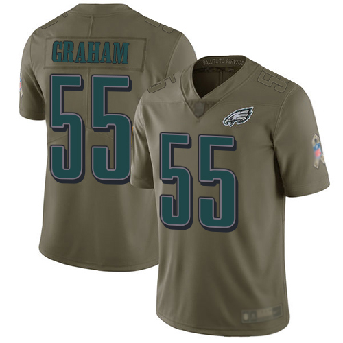 Men Philadelphia Eagles #55 Brandon Graham Limited Olive 2017 Salute to Service Football NFL Jersey